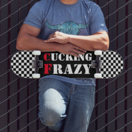 Cucking Frazy White and Black Checkerboard Mini Skateboard Bräda 18,5 Cm