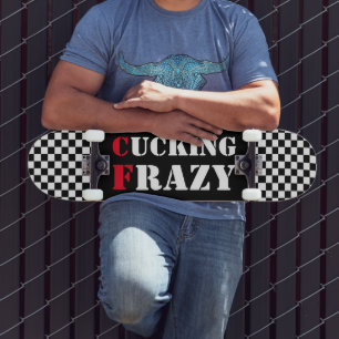 Cucking Frazy White and Black Checkerboard Mini Skateboard Bräda 18,5 Cm