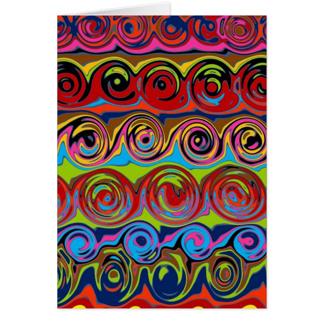 Cuckoo Abstrakt Swirl Hälsningskort (Framsidan)