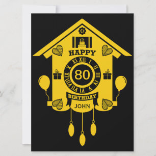 Cuckoo Clock Time Lycklig 80:e födelsedagen Kort