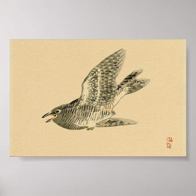 Cuckoo (japansk konst) (av Kono Bairei) Poster (Framsidan)