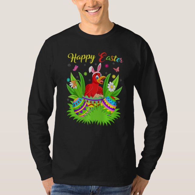 Cuckoos Bird Blommigt Påskägg Funny Cuckoos Öster T Shirt (Framsida)
