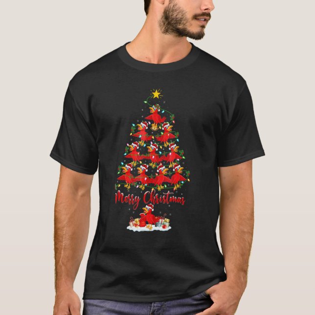 Cuckoos  Xmas Lights Cuckoos Christmas Tree T Shirt (Framsida)