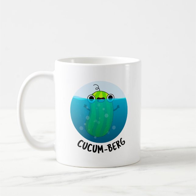 Cucum-berg Funny Cucumber Pun Kaffemugg (Vänster)