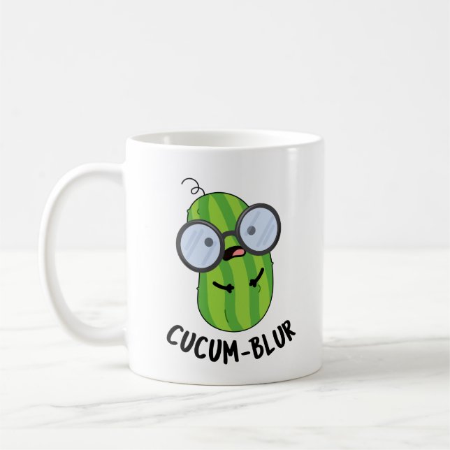 Cucum blur Funny Veggie Cucumber Pun Kaffemugg (Vänster)