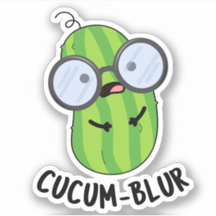 Cucum blur Funny Veggie Cucumber Pun Klistermärken