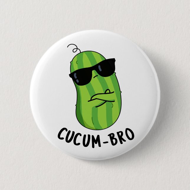 Cucum-bro Funny Veggie Cucumber Pun Knapp (Framsida)