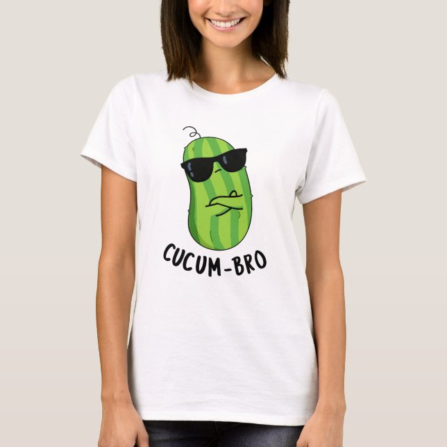 Cucum-bro Funny Veggie Cucumber Pun T Shirt (Framsida)
