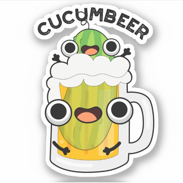 Cucum-öl Funny Beer Pun Klistermärken (Framsida)
