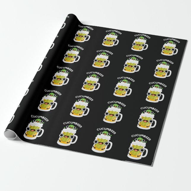 Cucum-öl Funny Beer Pun Mörk BG Presentpapper (Utrullad)