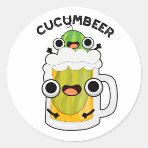 Cucum-öl Funny Beer Pun Runt Klistermärke