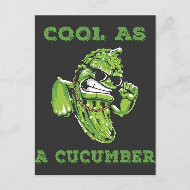 Cucumber cool Gangster Pickle Grönsaker Vykort (Framsida)