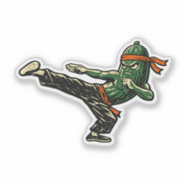Cucumber JKD Fighter — Vintage Retro Martial Arts  Klistermärken
