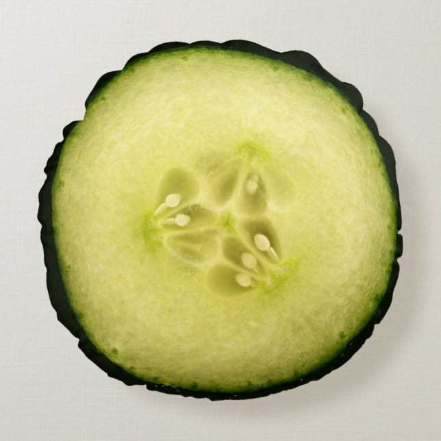Cucumber Tomato Novelty cushion Rund Kudde (Framsidan)