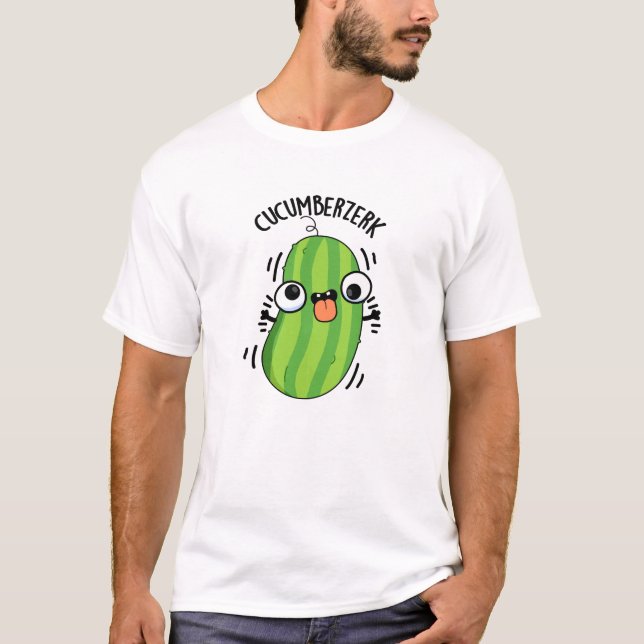 Cucumberzerk Funny Berzerk Cucumber Pun T Shirt (Framsida)