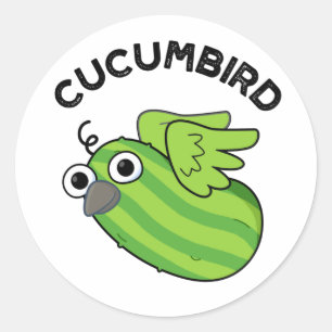 Cucumbird Funny Veggie Cucumber Pun Runt Klistermärke