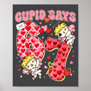 Cud säger 67 rolig Alla hjärtans dag Sex Sju Rött Poster