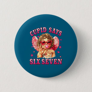 Cud säger Six Seven Roligt 6-7 Meme Hand Alla hjär Knapp