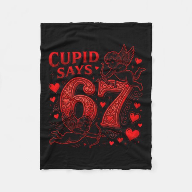 Cud Says 67 Cute Funny Valentines Day 6 7 Couple L Fleecefilt (Framsidan)