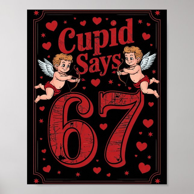 Cud Says 67 Funny 6 7 Valentine Couple Matching Si Poster (Framsidan)