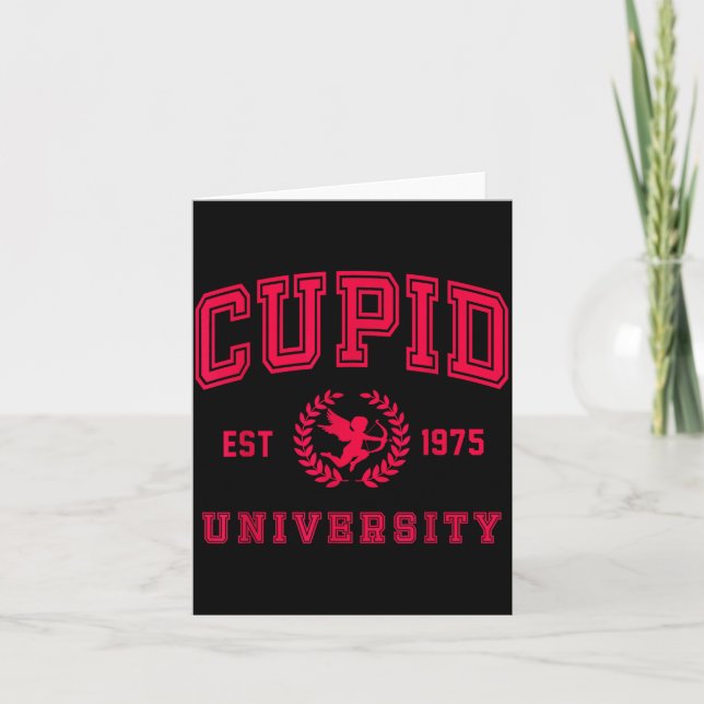 Cud University Cute Cherub Valentines Day Crest  Kort (Framsida)