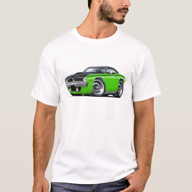 Cuda AAR Limefrukt-Svart bästa bil 1970 Tröja (Framsida)