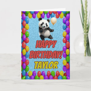 Cudde Cute Panda Bear Hälsning Grattis på födelsed Kort