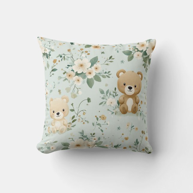 Cuddle Bears & Blommar Baby Pillow Kudde (Framsida)