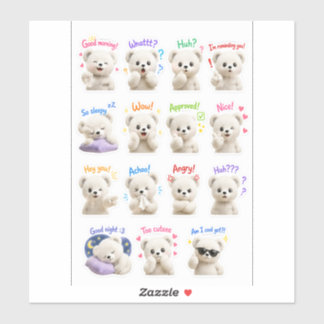 Cuddle Cub – Söt Teddy Humör Sticker Pack Klistermärken