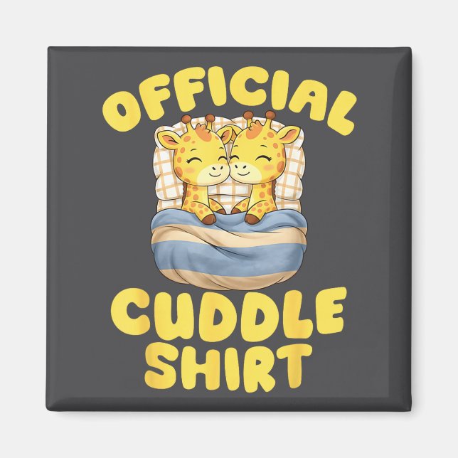 Cuddle Cute Giraffes Couple Valentine's Day  Magnet (Framsidan)