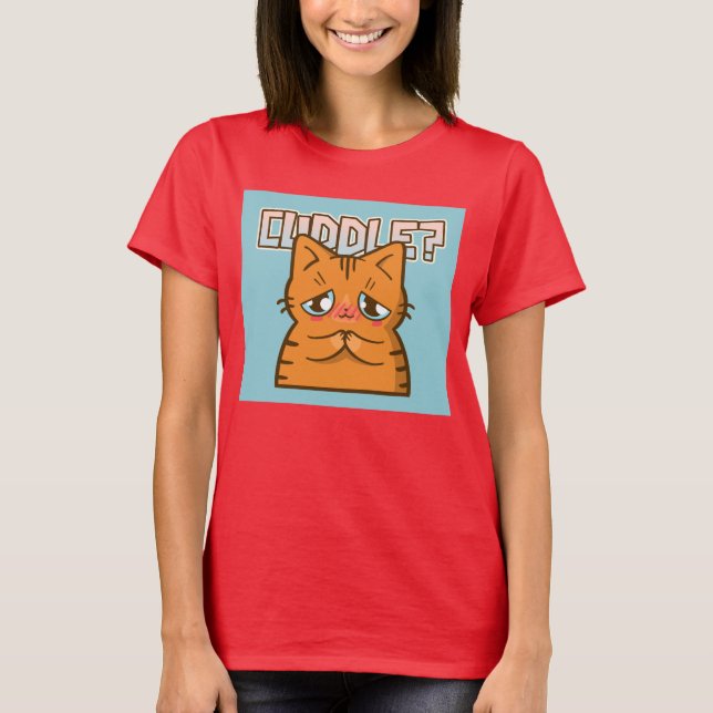 CUDDLE GINGER CAT FUNNY CUTE T-SHIRTS (Framsida)
