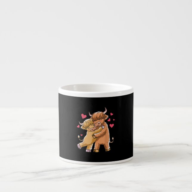 Cuddle Highland Cattle Scottish Cow Farmers Gift Espressomugg (Framsidan)