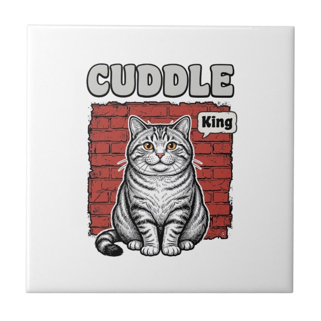 Cuddle King Vintage Katt Tröja Design_1 Kakelplatta (Framsidan)