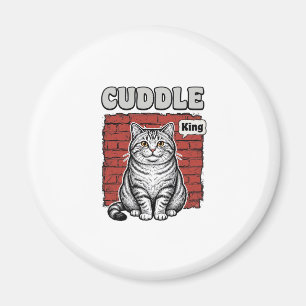 Cuddle King Vintage Katt Tröja Design_1 Magnet