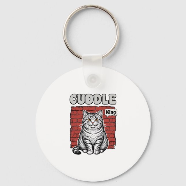 Cuddle King Vintage Katt Tröja Design_1 Nyckelring (Framsida)
