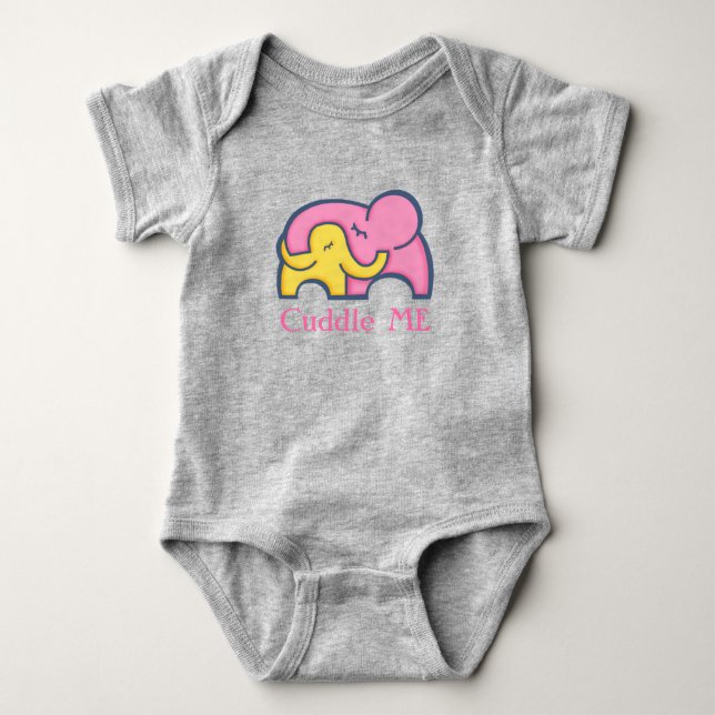 Cuddle me baby och mamma elephant baby t shirt (Framsida)