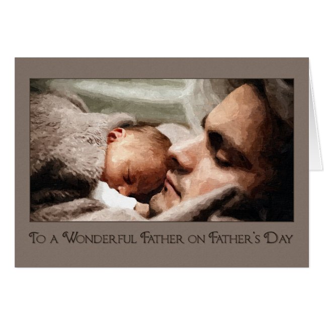 Cuddle med Pappa Fars dag Hälsningskort (Framsidan Horizontal)