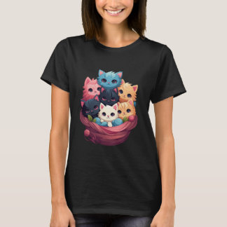 Cuddle Pile Kittens – Super Cute Fluffy Cat Women T Shirt