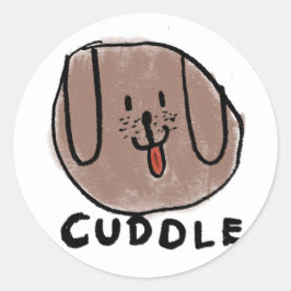 Cuddle puppes-dekal runt klistermärke
