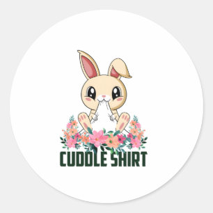 Cuddle Shirt Bunny Pajamas Pajamas Nightshirt Rabb Runt Klistermärke