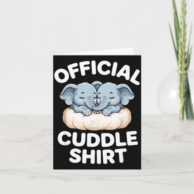 Cuddle Shirt Cute Baby Elephant Snuggle  Kort (Framsida)