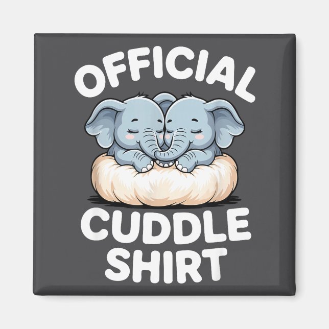 Cuddle Shirt Cute Baby Elephant Snuggle  Magnet (Framsidan)