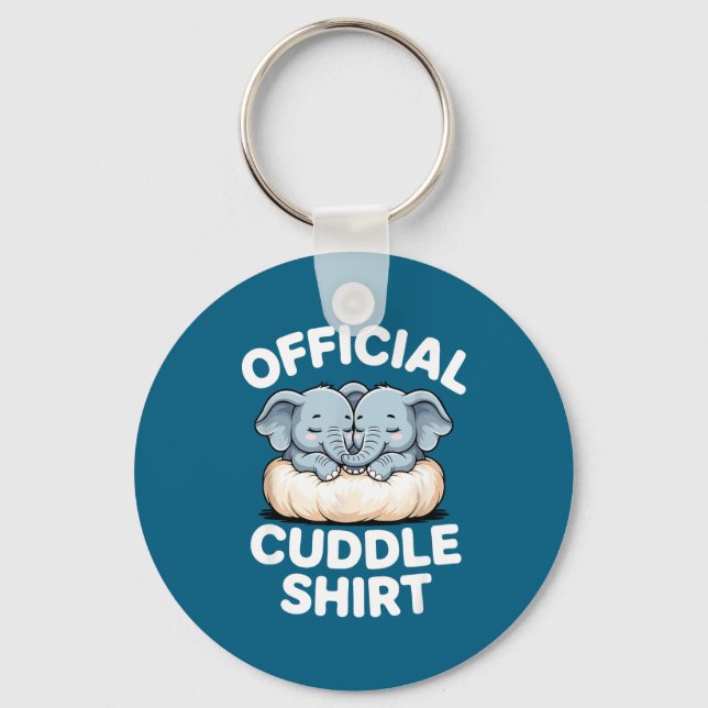 Cuddle Shirt Cute Baby Elephant Snuggle  Nyckelring (Framsida)