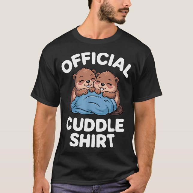 Cuddle Shirt Cute Beavers Snuggling  T Shirt (Framsida)