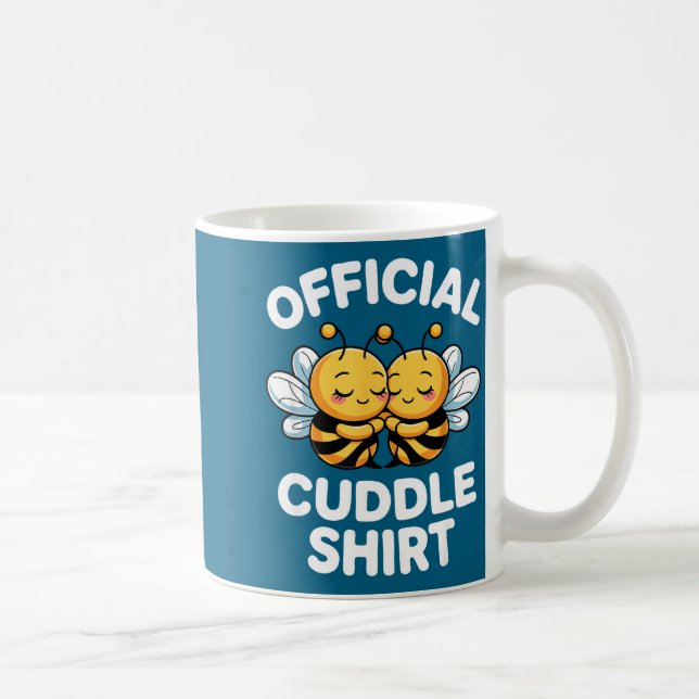 Cuddle Shirt Cute Bees Funny Cozy Couple  Kaffemugg (Höger)