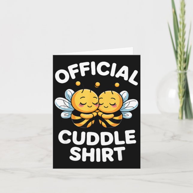 Cuddle Shirt Cute Bees Funny Cozy Couple  Kort (Framsida)