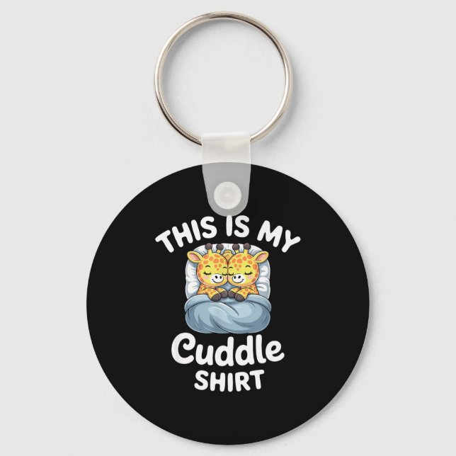 Cuddle Shirt Cute Giraffes Funny Cozy  Nyckelring (Framsida)