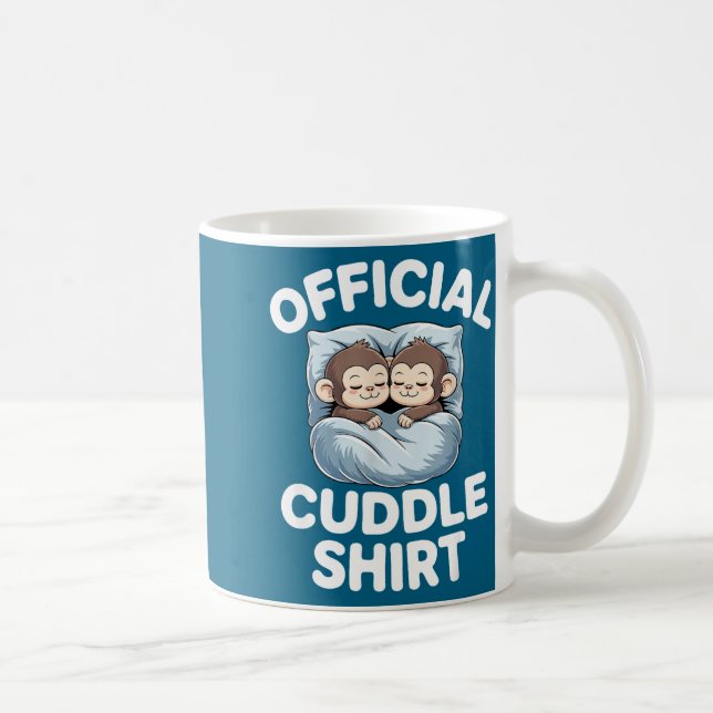Cuddle Shirt Cute Sleepy Monkey Couple  Kaffemugg (Höger)
