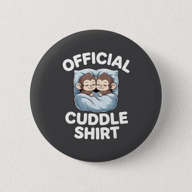 Cuddle Shirt Cute Sleepy Monkey Couple  Knapp (Framsida)
