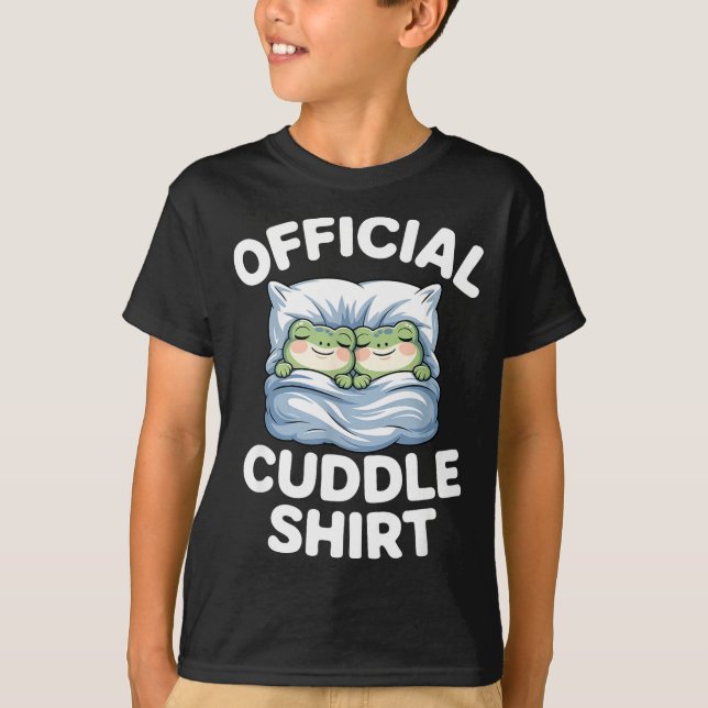 Cuddle Shirt Funny Cute Frogs Cozy  T Shirt (Framsida)